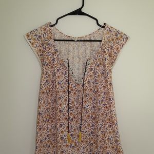 Lucky Brand Large Peasant top blouse boho floral